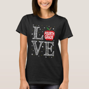 T-shirt Premier Jour D'Amour À L'École Quatrième Année Ret