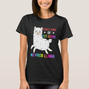 T-shirt Premier Jour De 1E Année Pas De Prob Idées Llama