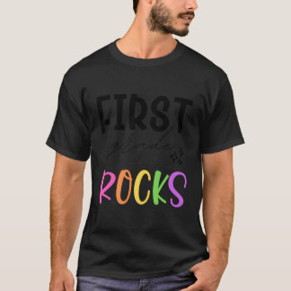 T-shirt Premier Jour De 1E Année Rocks Retour À L'École En