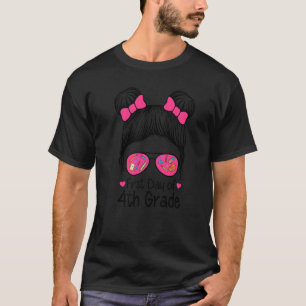 T-shirt Premier Jour De Filles D'École Messy Bun Premier J