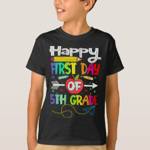 T-shirt Premier jour de la 5e année Enseignant Retour à l'