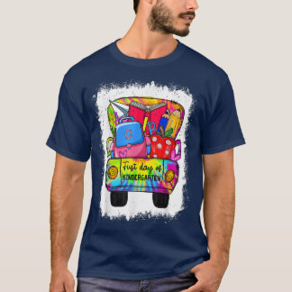 T-shirt Premier Jour De La Maternelle Tie Dye Ferme Camion