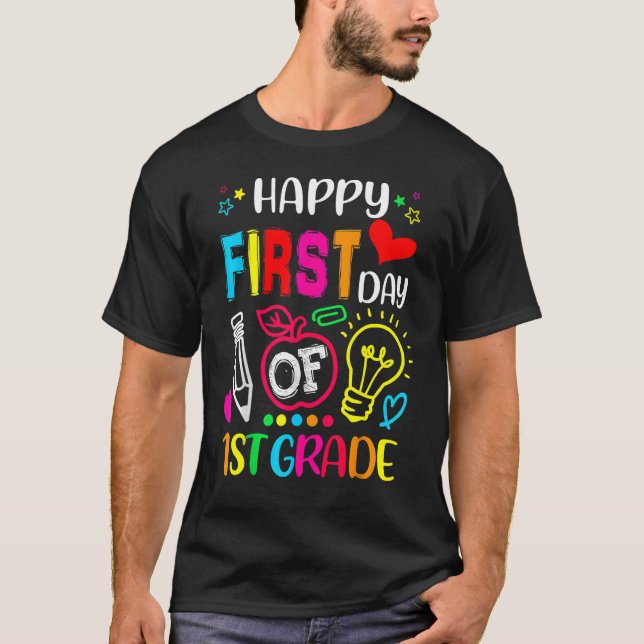 T-shirt Premier Jour De L'École 1Er Année Professeur Retou (Devant)