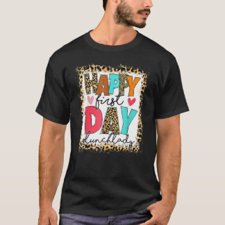 T-shirt Premier Jour De L'École Déjeuner Lady Leopard Reto