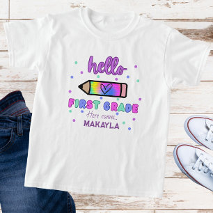 T-shirt Premier jour de l'école Première année personnalis