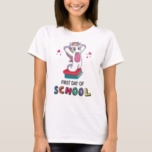 T-shirt Premier jour de l'école Unicorn