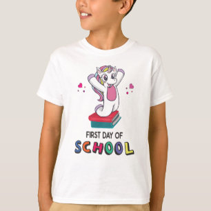 T-shirt Premier jour de l'école Unicorn