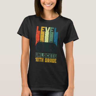T-shirt Premier Jour De Niveau 10Ème Année Débloqué   Reto