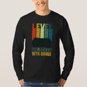 T-shirt Premier Jour De Niveau 10Ème Année Débloqué  Retou