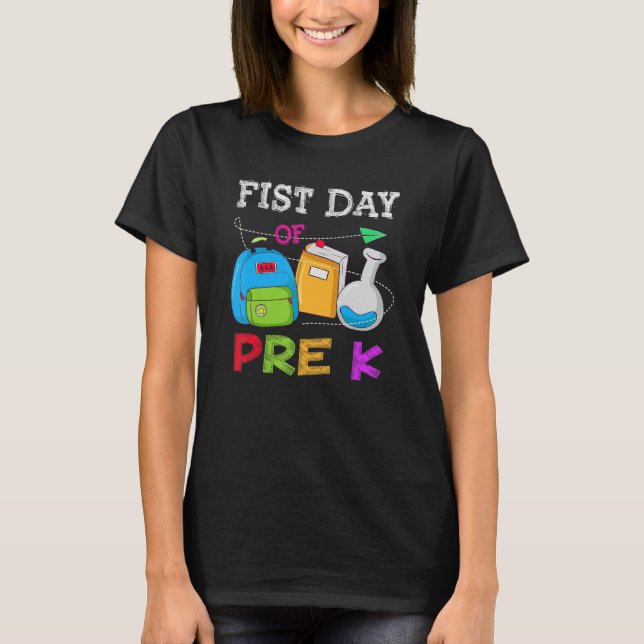 T-shirt Premier Jour De Pré K Enseignant Retour À L'École (Devant)