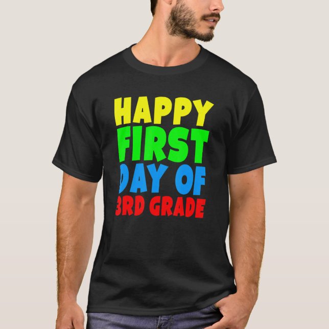 T-shirt Premier Jour De Troisième Année D'École Pour 3E An (Devant)
