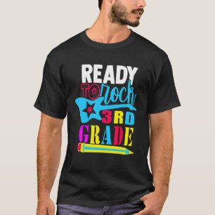 T-shirt Premier Jour De Troisième Année Prêt À Rock 3e Ann