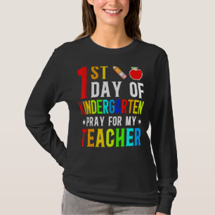 T-shirt Premier Jour D'Enfance Priez Pour Mon Professeur D