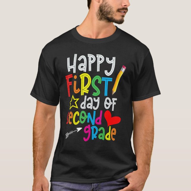 T-shirt Premier Jour D'Enseignant De Deuxième Année Retour (Devant)
