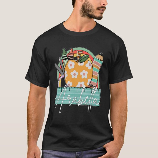 T-shirt Premier Jour Retour À L'École Personnalisé Nom De  (Devant)