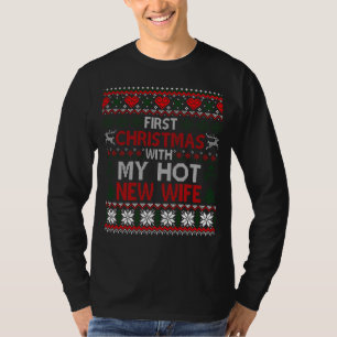 T-shirt Premier Noël Avec Ma Nouvelle Femme Chaude Marié