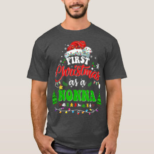 T-shirt Premier Noël comme une Vierge Santa Hat Vilain Noë