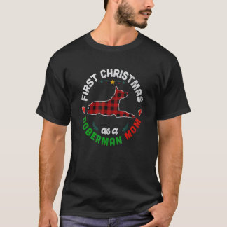 T-shirt Premier Noël en tant que maman Doberman