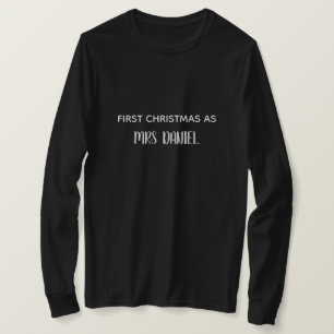 T-shirt Premier Noël en tant que Mme Chemise Nom Personnal