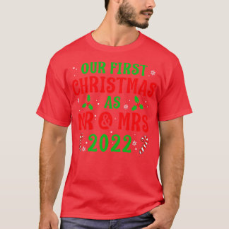 T-shirt Premier Noël et Mme 2022 Couple Nouveau marié