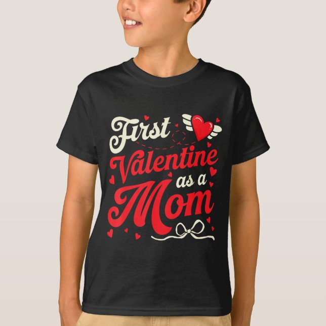 T-shirt Premier Saint-Valentin en tant que maman Funny Val (Devant)