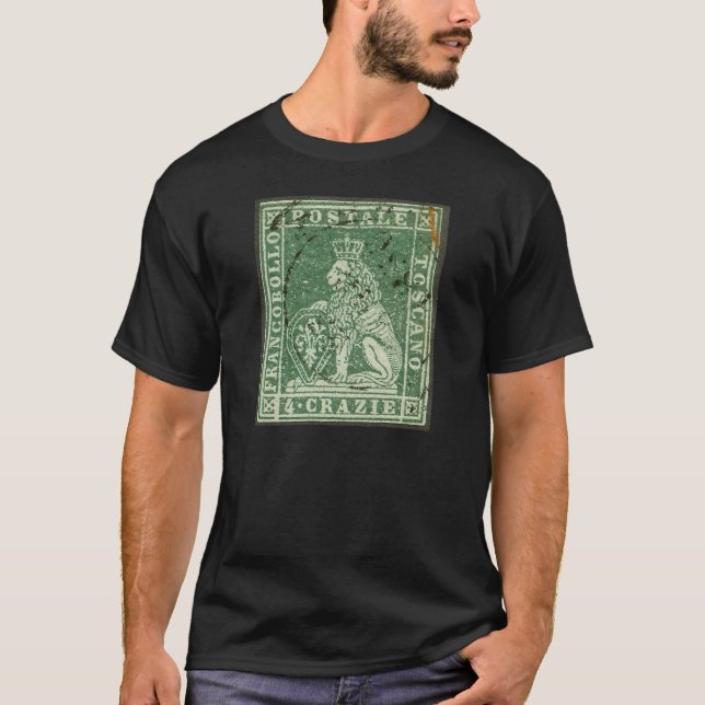 T-shirt Premier timbre postal - Toscane (1851) (Devant)