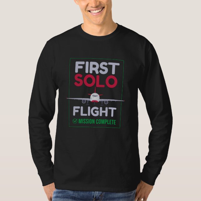 T-shirt Premier vol d'avion en solo (Devant)