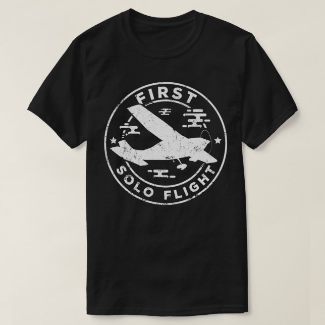 T-shirt Premier vol pilote d'avion solo (Design devant)