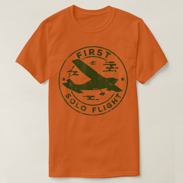 T-shirt Premier vol pilote d'avion solo (Design devant)