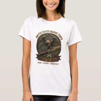 T-shirt Première à se battre Eagle et couteau de combat po
