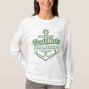 T-shirt Première Ancre de mariée personnalisée Tee nautiqu