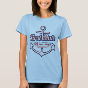 T-shirt Première Ancre de mariée personnalisée Tee nautiqu