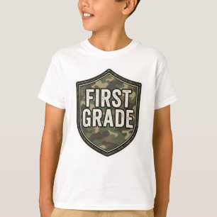 T-shirt Première année Camo pour garçons Retour à l'écol