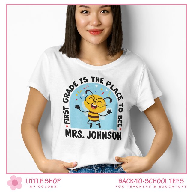 T-shirt Première année est l'endroit où être enseignante s (Créateur téléchargé)