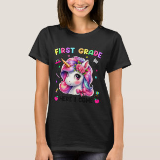 T-shirt Première année, me voici, licorne mignonne, retour