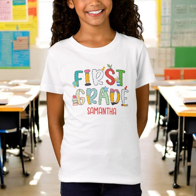 T-Shirt Première année Retour à l'école Personnalisé (Créateur téléchargé)