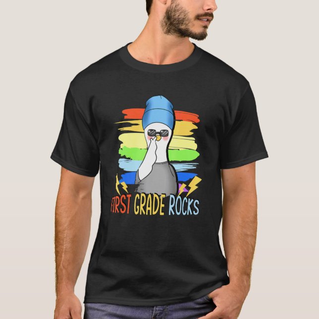 T-shirt Première année Rocks Cute Duck School 1ère année (Devant)