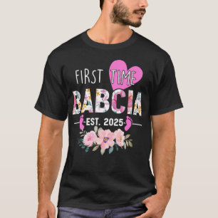T-shirt Première Babcia 2025 Cadeaux Nouveau grand-mère bé