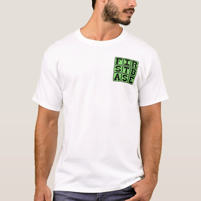 T-shirt Première base, position de baseball (Devant)