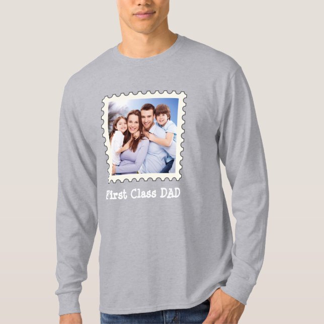 T-shirt PREMIÈRE CLASSE PAPA Meilleur papa Jamais photo ca (Devant)