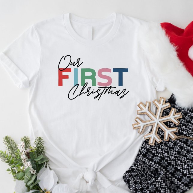 T-shirt Première femme de Noël blanc (Créateur téléchargé)