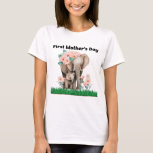 T-shirt Première fête des mères éléphant mignon