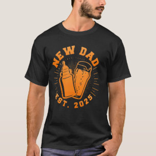 T-shirt Première Fête des pères NOUVEAU DAD EST. 2025 À l'