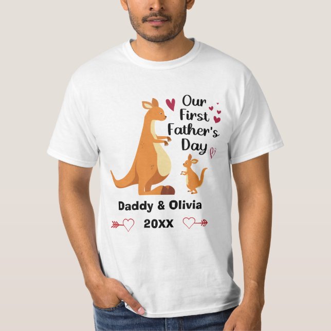 T-shirt Première Fête des pères personnalisée Kangaroo aus (Devant)