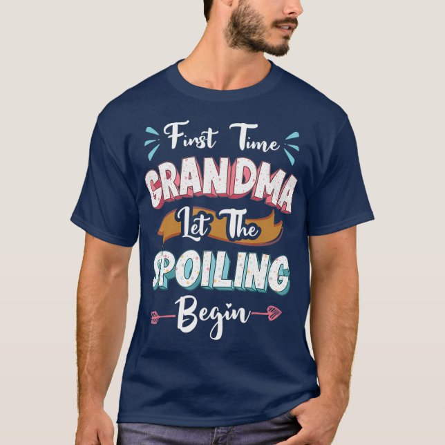 T-shirt Première Fois Grand-Mère Laisser Commencer Le Spoi (Devant)