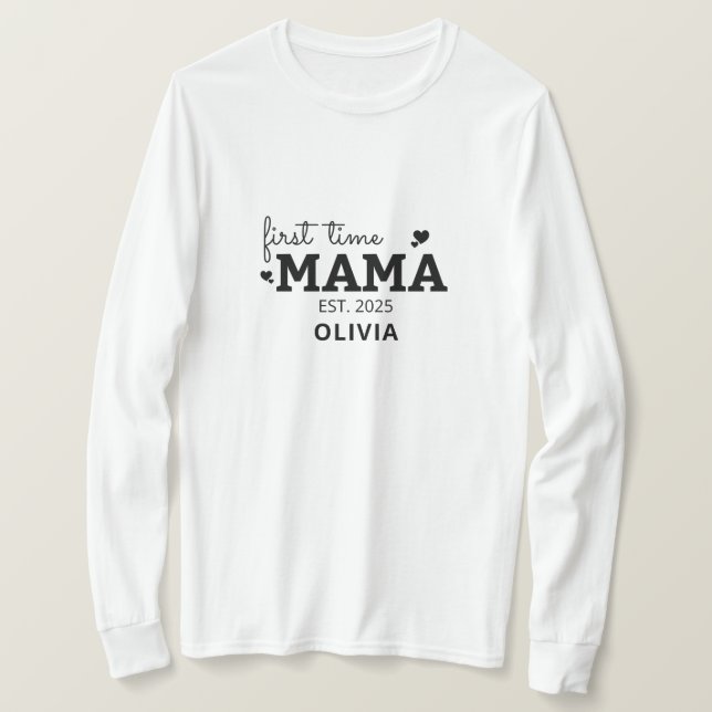 T-shirt première fois maman nouvelle maman mère jour cadea (Design devant)