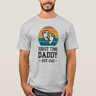 T-shirt Première Fois Papa Est 2021 Nouveau Papa Fête des 