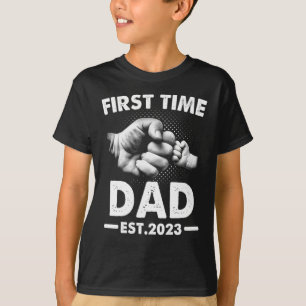 T-shirt Première Fois Papa New Daddy Est 2023 Drôle Pères