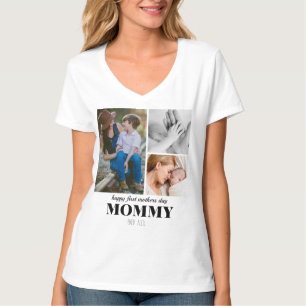 T-shirt première journée de la mère mignonne 3photo collag