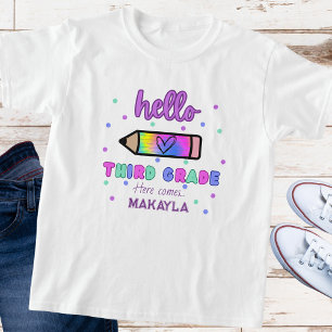 T-shirt Première journée d'école personnalisée Troisième a